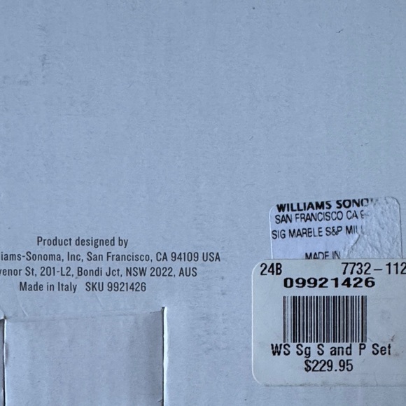 NEW Williams Sonoma White and Black Marble Salt & Pepper Mills - Picture 5 of 5